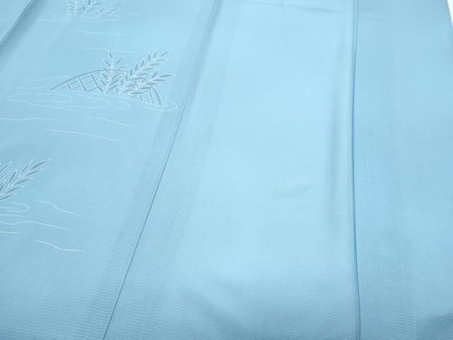 平和屋着物＊夏物　訪問着　絽　白鷺　籬流水文　正絹　逸品　CABG8631th