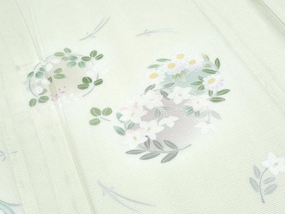 平和屋着物＊夏物　訪問着　絽　花丸文　正絹　逸品　CABG8632th