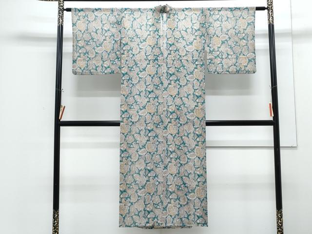 平和屋着物＊夏物　長襦袢　更紗花文　洗える着物　CABG8641th
