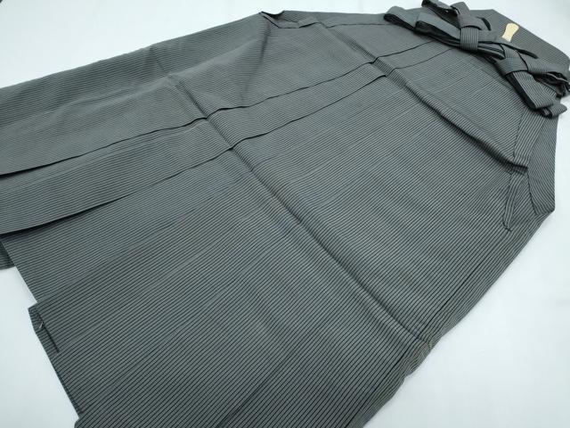 平和屋着物＊夏物　男性　行灯袴　縦絽　縞　正絹　逸品　CABG8642th