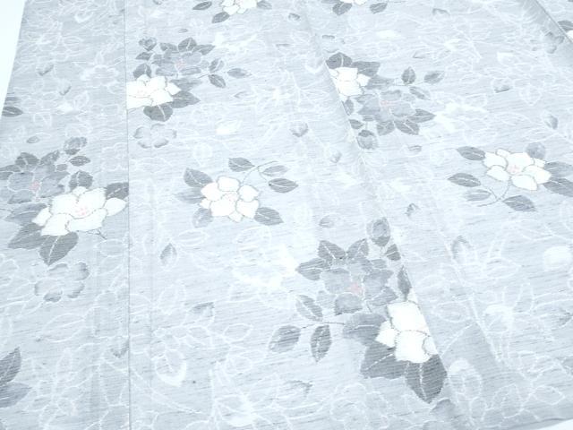 平和屋着物＊夏物　絽紬　草花文　正絹　逸品　CABG8643th