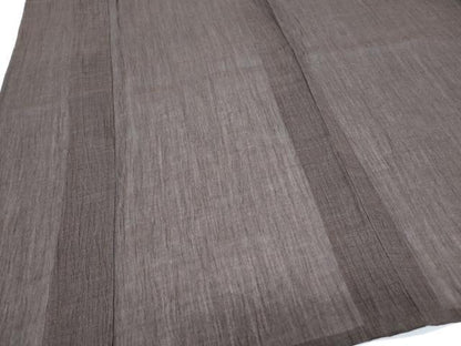 平和屋着物＊夏物 男性 小千谷ちぢみ 黒茶色 麻 反端付き 逸品 CABG8646th