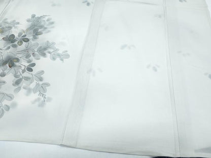 平和屋着物＊夏物　訪問着　絽　枝葉文　暈し染め　金彩　正絹　逸品　CABG8648th