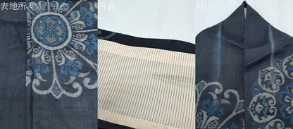 平和屋着物＊夏物　重要無形文化財　本場宮古上布　吉祥花文　芋麻　逸品　CABG8651th
