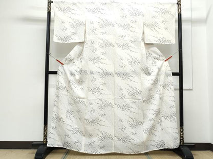 平和屋着物＊夏物　小紋　絽　草花文　正絹　逸品　CABG8652th