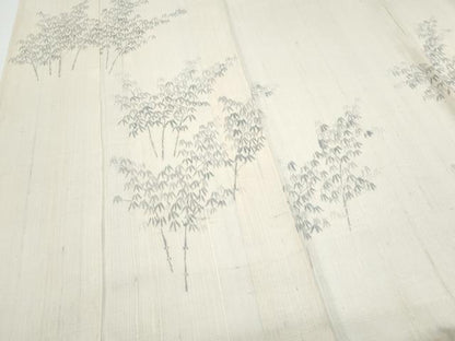 平和屋着物＊東京手描友禅 安達雅一 夏物 訪問着 生紬地 笹竹文 正絹 逸品 CABG8658th