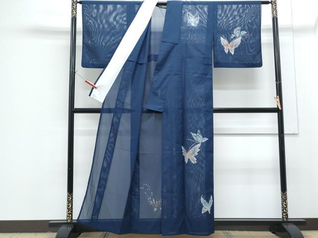 平和屋着物＊夏物　訪問着　絽　舞蝶文　金銀彩　洗える着物　CABG8667th