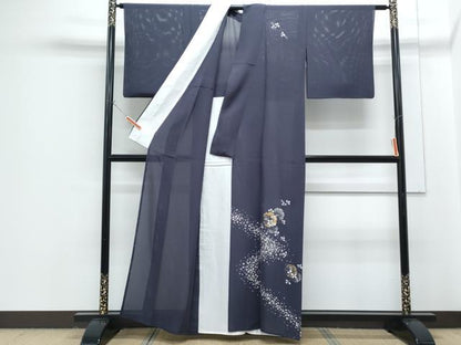 平和屋着物＊夏物　訪問着　絽　雪輪花文　金銀彩　正絹　逸品　CABG8671th