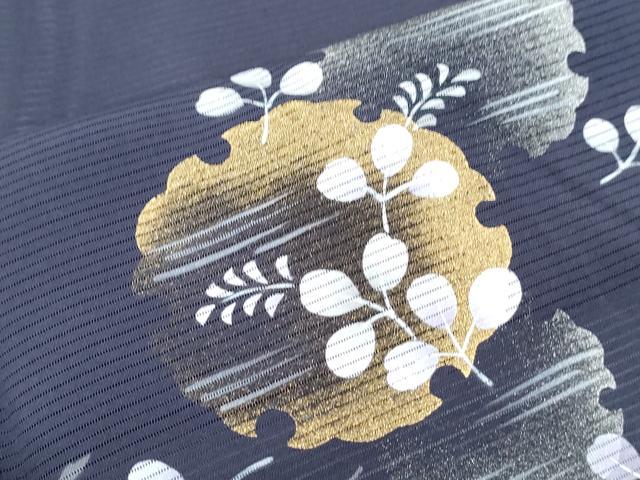 平和屋着物＊夏物　訪問着　絽　雪輪花文　金銀彩　正絹　逸品　CABG8671th