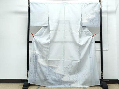 平和屋着物＊夏物　訪問着　流水花文　暈し染め　金彩　正絹　逸品　CABG8673th