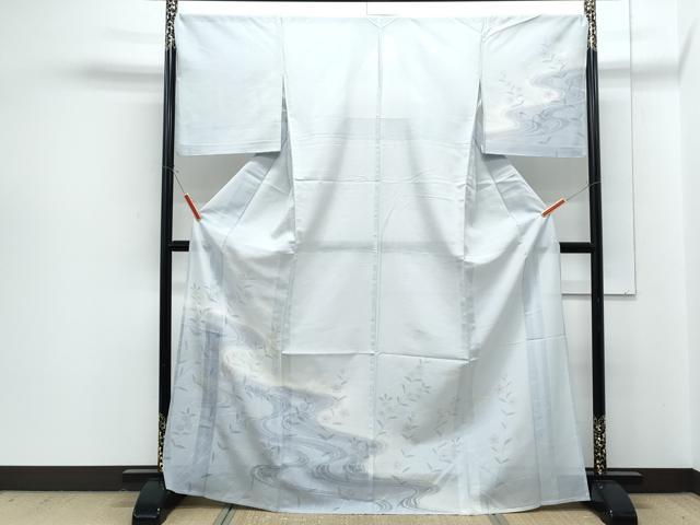 平和屋着物＊夏物　訪問着　流水花文　暈し染め　金彩　正絹　逸品　CABG8673th
