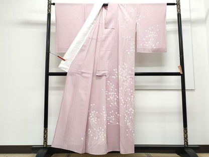 平和屋着物＊夏物　訪問着　絽　草葉文　正絹　逸品　CABG8678th