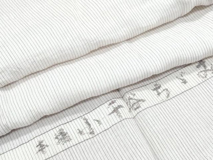 平和屋着物＊夏物 小千谷ちぢみ 縞 反端付き 正絹 逸品 CABG8685th