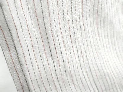 平和屋着物＊夏物 小千谷ちぢみ 縞 反端付き 正絹 逸品 CABG8685th