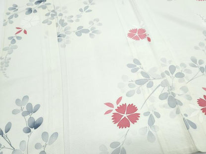 平和屋着物＊夏物　小紋　絽　草花文　正絹　逸品　CABG8687th