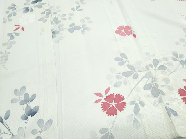 平和屋着物＊夏物　小紋　絽　草花文　正絹　逸品　CABG8687th