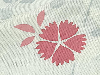 平和屋着物＊夏物　小紋　絽　草花文　正絹　逸品　CABG8687th