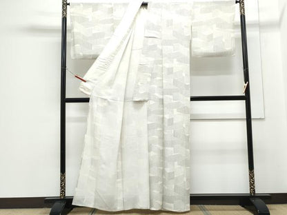 平和屋着物＊夏物　小紋　絽　吉祥文　正絹　逸品　CABG8688th