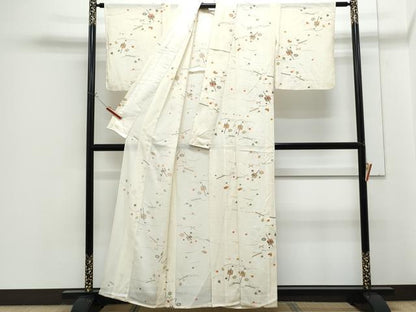 平和屋着物＊夏物　小紋　絽　宝尽くし文　金彩　正絹　逸品　CABG8691th