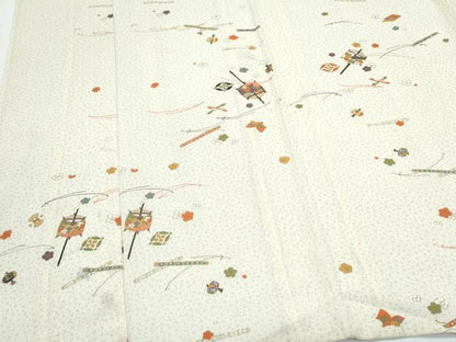 平和屋着物＊夏物　小紋　絽　宝尽くし文　金彩　正絹　逸品　CABG8691th