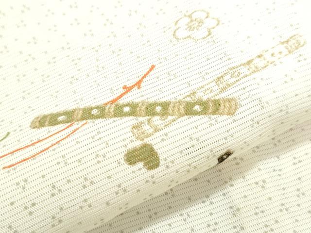 平和屋着物＊夏物　小紋　絽　宝尽くし文　金彩　正絹　逸品　CABG8691th
