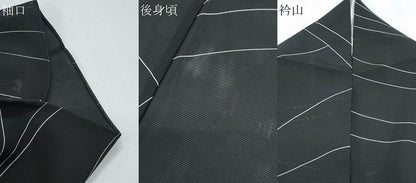 平和屋着物＊夏物　小紋　絽　吉祥文　黒地　正絹　逸品　CABG8695th
