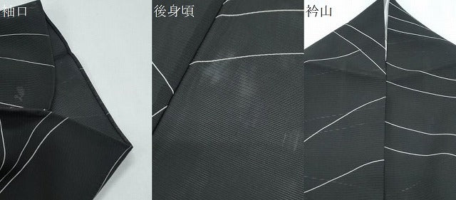 平和屋着物＊夏物　小紋　絽　吉祥文　黒地　正絹　逸品　CABG8695th