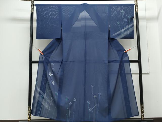 平和屋着物＊夏物　訪問着　絽　花蝶文　正絹　逸品　CABG8696th