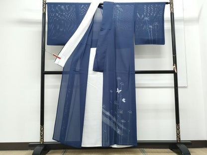 平和屋着物＊夏物　訪問着　絽　花蝶文　正絹　逸品　CABG8696th