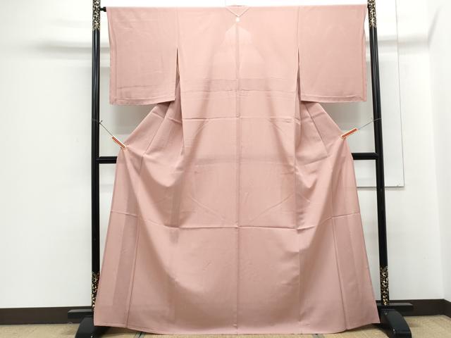 平和屋着物＊夏物　色無地　絽　薄紅色　正絹　逸品　CABG8698th