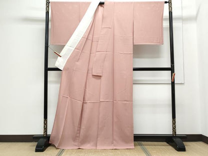 平和屋着物＊夏物　色無地　絽　薄紅色　正絹　逸品　CABG8698th