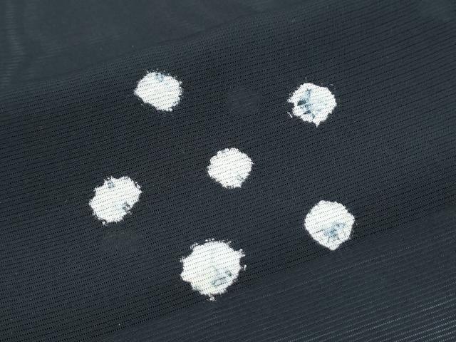 平和屋着物＊夏物　小紋　絞り　絽　あられ　黒地　正絹　逸品　CABG8699th