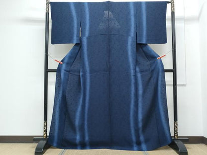 平和屋着物＊夏物　小紋　唐草紋紗　暈し染め　正絹　逸品　CABG8700th