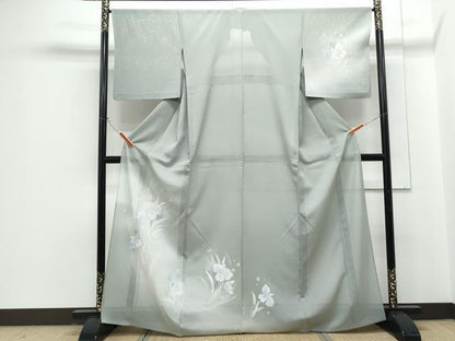 平和屋着物＊夏物　訪問着　絽　草花文　暈し染め　正絹　逸品　CABG8704th