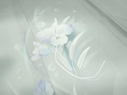 平和屋着物＊夏物　訪問着　絽　草花文　暈し染め　正絹　逸品　CABG8704th