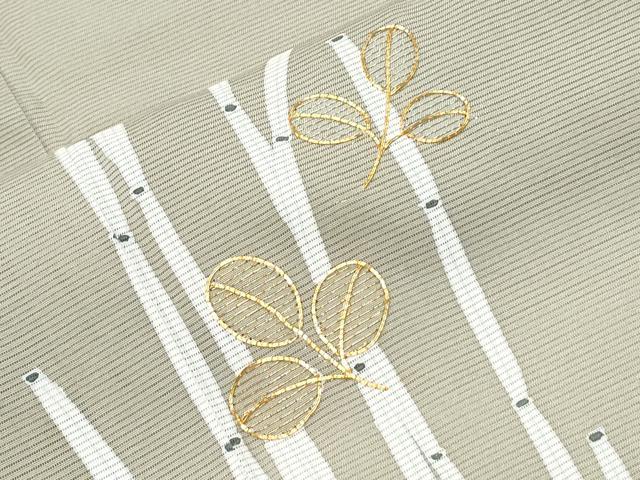 平和屋着物＊夏物　訪問着　絽　駒刺繍　流水草花文　正絹　逸品　CABG8706th