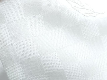 平和屋着物＊夏物　訪問着　総刺繍　市松紋紗　百合　金糸　ロング丈　正絹　逸品　CABG8708th