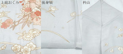 平和屋着物＊夏物　訪問着　刺繍　絽　雪輪花文　正絹　逸品　CABG8709th
