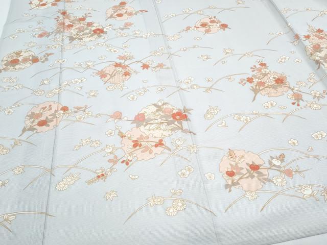 平和屋着物＊夏物　訪問着　刺繍　絽　雪輪花文　正絹　逸品　CABG8709th