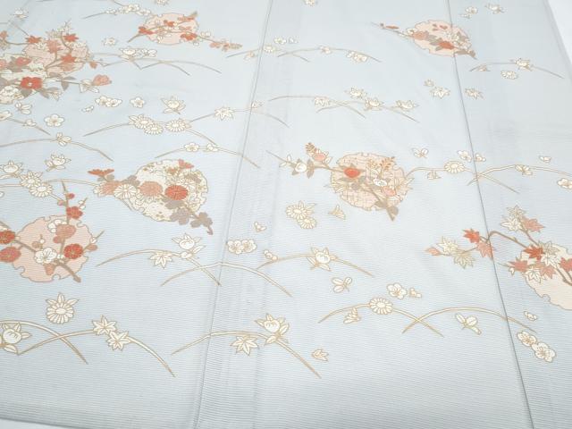平和屋着物＊夏物　訪問着　刺繍　絽　雪輪花文　正絹　逸品　CABG8709th