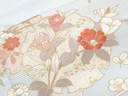 平和屋着物＊夏物　訪問着　刺繍　絽　雪輪花文　正絹　逸品　CABG8709th