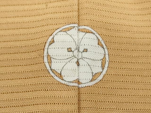 平和屋着物＊夏物　色無地　絽　黄橡色　正絹　逸品　CABG8710th