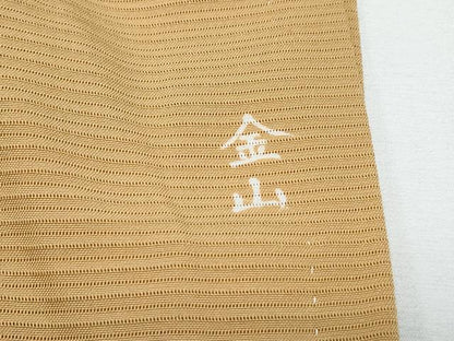 平和屋着物＊夏物　色無地　絽　黄橡色　正絹　逸品　CABG8710th