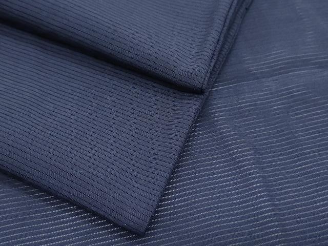 平和屋着物＊夏物　色無地　絽　濃藍色　正絹　逸品　CABG8711th