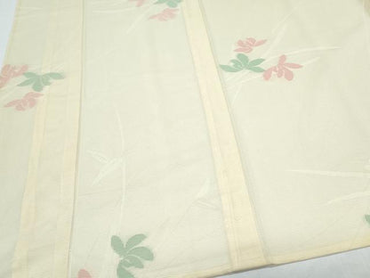 平和屋着物＊夏物　小紋　絽　草花文　正絹　逸品　CABG8712th