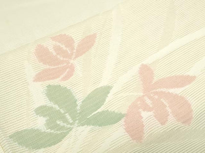 平和屋着物＊夏物　小紋　絽　草花文　正絹　逸品　CABG8712th