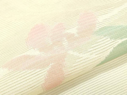 平和屋着物＊夏物　小紋　絽　草花文　正絹　逸品　CABG8712th