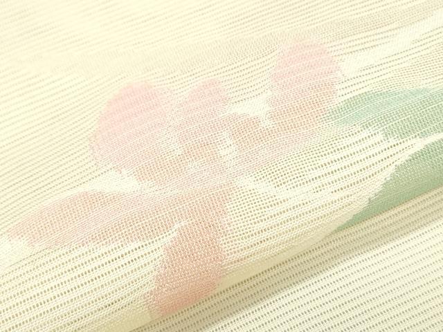平和屋着物＊夏物　小紋　絽　草花文　正絹　逸品　CABG8712th