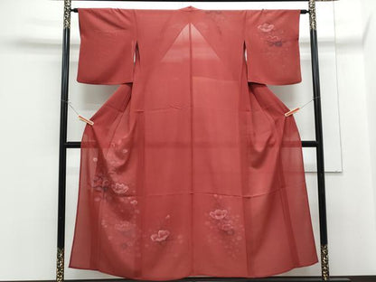 平和屋着物＊夏物　訪問着　絽　手描き　草花文　正絹　逸品　CABG8714th