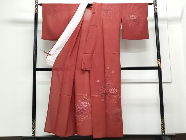 平和屋着物＊夏物　訪問着　絽　手描き　草花文　正絹　逸品　CABG8714th